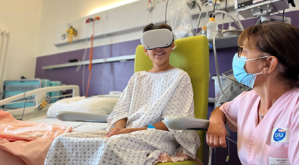 Mise en place de casques de réalité virtuelle dans un hôpital